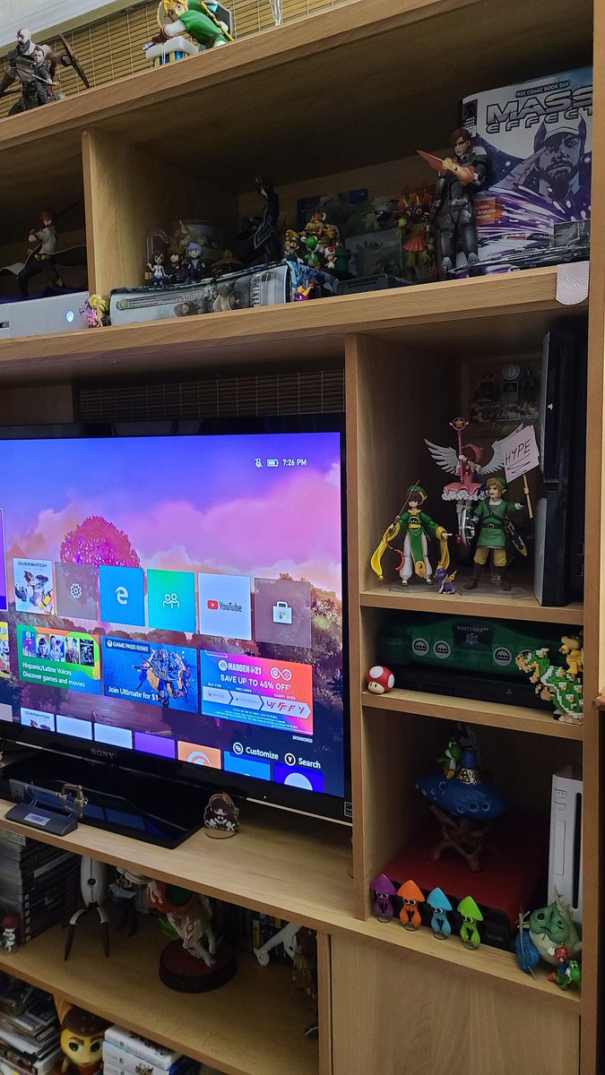 Coming back to this thread to update that I finally managed to install a shelf for my n64 & ps2. Previously was on the left side but making space for a bigger screen meant sacrificing said shelf so I manually customized the other side since there was space! It looks great! :3