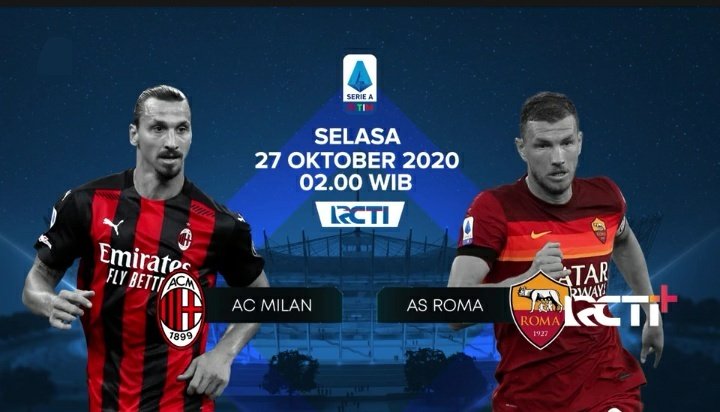 #Jadwal Siaran Langsung Serie A Selasa 27 Oktober 2020
Milan vs Roma 02:45 Live beIN Sports HD 1, 4, beIN Sports 2 Indonesia, beIN Connect Indonesia, Arena Sport 1 Serbia, Fox Sports Malaysia, Setanta Sports 1, RCTI, UseeTV GO
(WIB) https://t.co/13tO3ZB2uZ