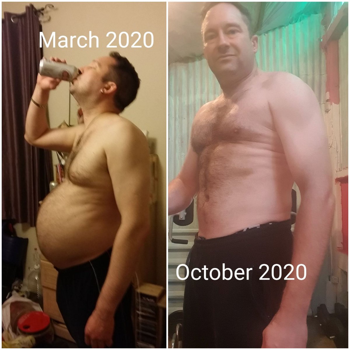 TheBigDogsHouse's tweet photo. Figured I'd do one of those "How it Started, How it's Going" posts.... So here's mine. After 22 years of heavy drinking I finally quit earlier this year and decided to make the most of my remaining time here :) https://t.co/lmPMhO52Vo