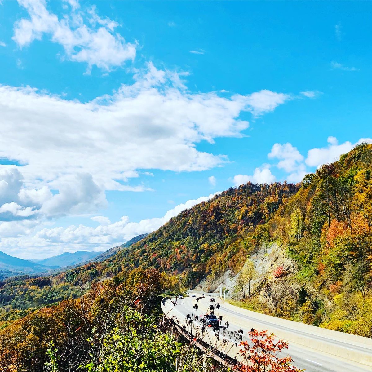 BelindaMUA's tweet photo. Hey twitter! Here’s a few pics from our lil #roaptrip today I have more on my IG these we’re takin in Virginia! We had a great day.♥️🍁🍂🏔
#mountains #leaves #changing https://t.co/vY1hgTRlMr