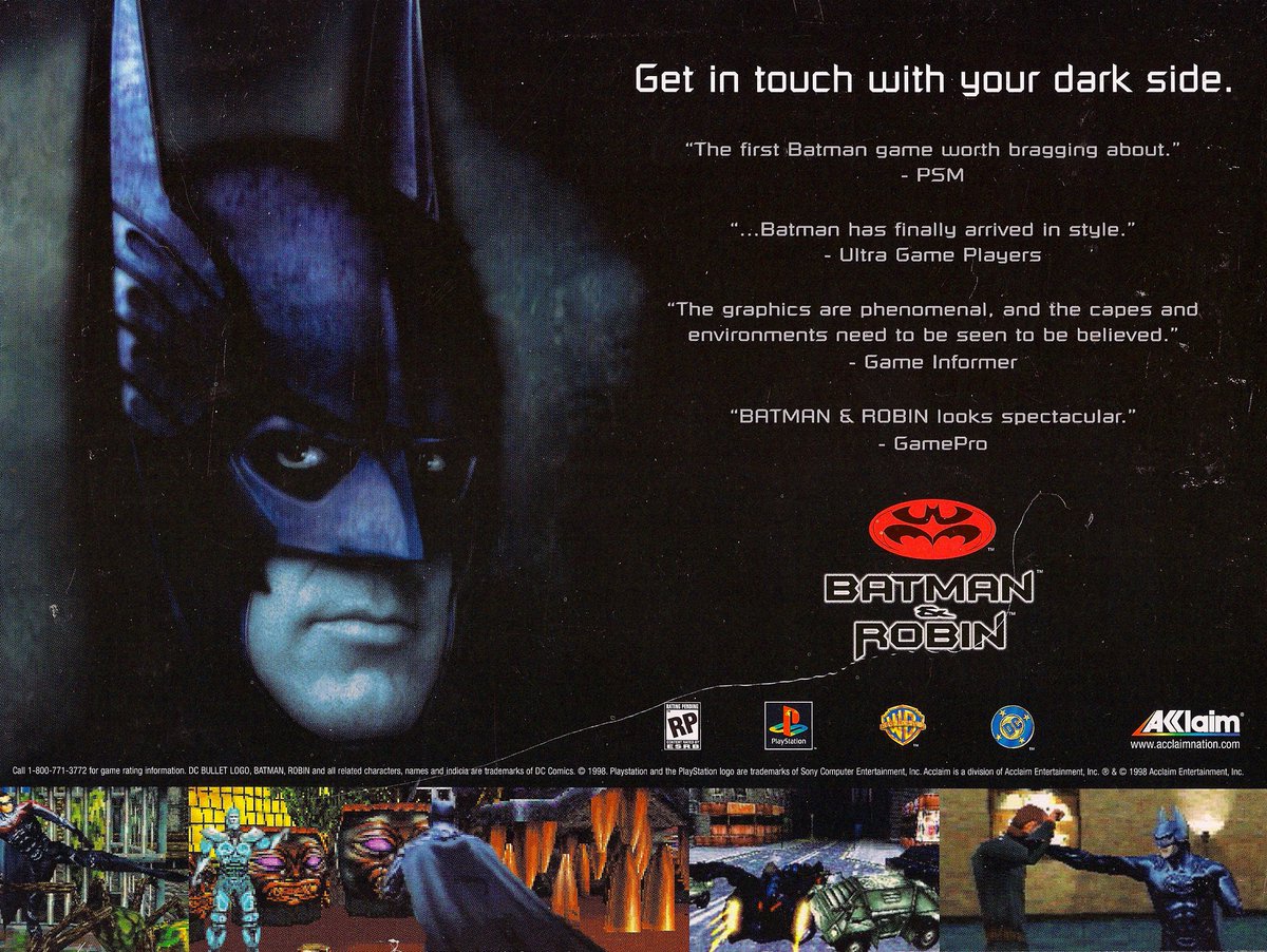 Print Ad for the (rather terrible) Batman & Robin Video Game on Playstation 1