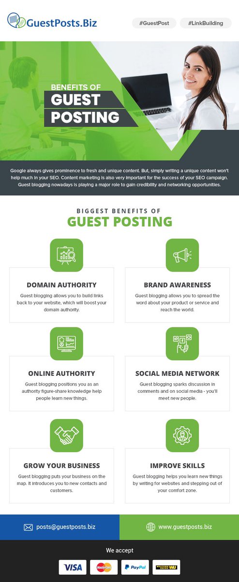 Benefits of guest posting https://t.co/p2IL4Y1W7V #GuestPost #backlinksbulding #blogging #bloggers #blogs #websitetraffic #outreach #contentmarketing https://t.co/r3kWxnPv8R