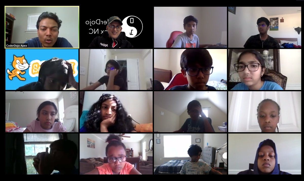 coderdojoapexnc's tweet image. 2/ Next week with a sense of what just was unfolding, we decided to host our sessions 3X/week (Yeah not a typo 🤔) to serve our young community who were suddenly home bound with school closures and no virtual learning in place yet.