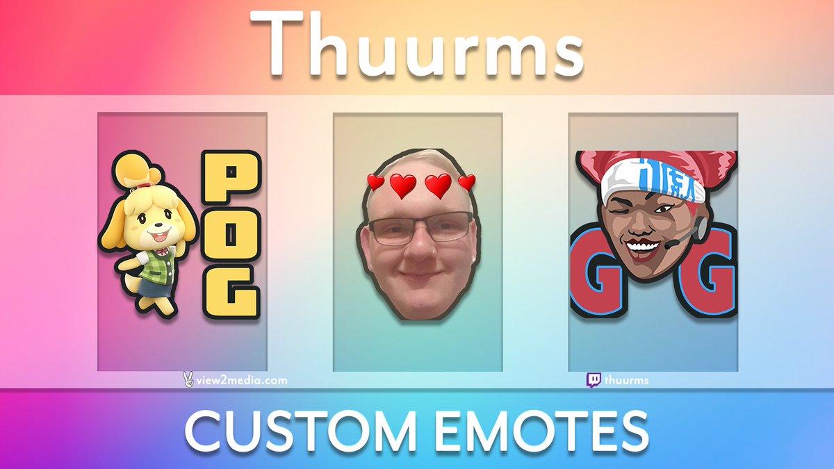 View2Media's tweet photo. Check out the fresh emotes 
@thuurms is rocking on their channel. Check them out and shoot em a sub at https://t.co/kIsiGXu1eB

Get your own emotes now in the View2 shop. https://t.co/5KG5xsWqCo