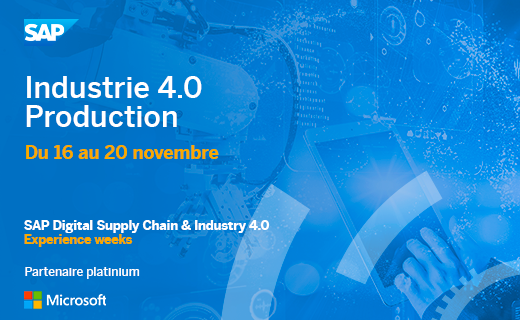 SAP Digital Supply Chain &amp; Industry 4.0 ExperienceWeeks. Du 16 au 20 novembre: Industrie 4.0, Production. <a href="/Azure_France/">Microsoft Azure FR</a> <a href="/microsoftfrance/">Microsoft France</a> @AccentureFrance <a href="/BearingPoint_FR/">BearingPoint FR</a> <a href="/SopraSteria_fr/">Sopra Steria France</a> <a href="/Evolution_NRG/">Evolution Energie</a> <a href="/scortex/">Scortex</a> #manufacturing#Industrie4.0#IndustrieDuFutur bit.ly/3oubpZe