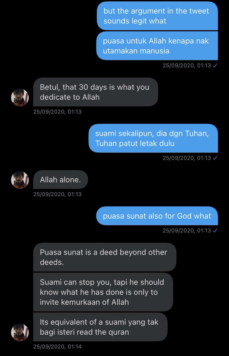 if fasting is an act of worship, why is husband allowed to tell you to not fast?*the one who replied was his colleague, hence a different style in delivery