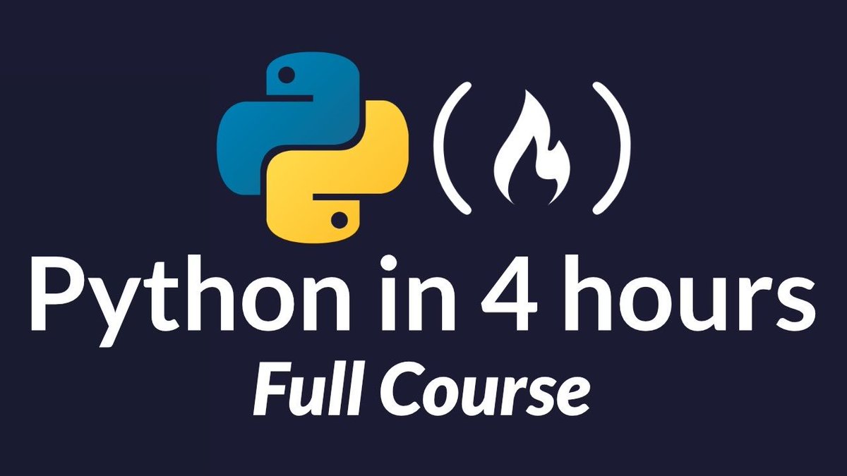 The Basic & Intermediate Python course on freecodecampBasics : youtube∙com/watch?v=rfscVS0vtbwIntermediate :youtube∙com/watch?v=HGOBQPFzWKo