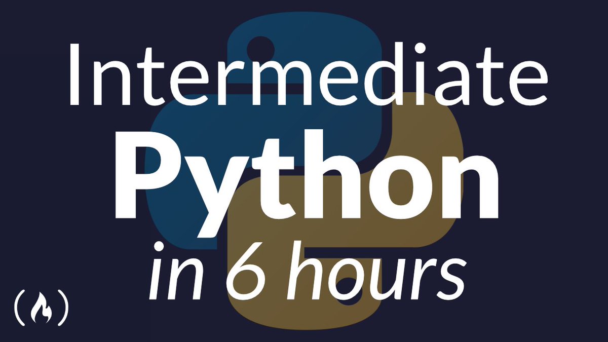 The Basic & Intermediate Python course on freecodecampBasics : youtube∙com/watch?v=rfscVS0vtbwIntermediate :youtube∙com/watch?v=HGOBQPFzWKo