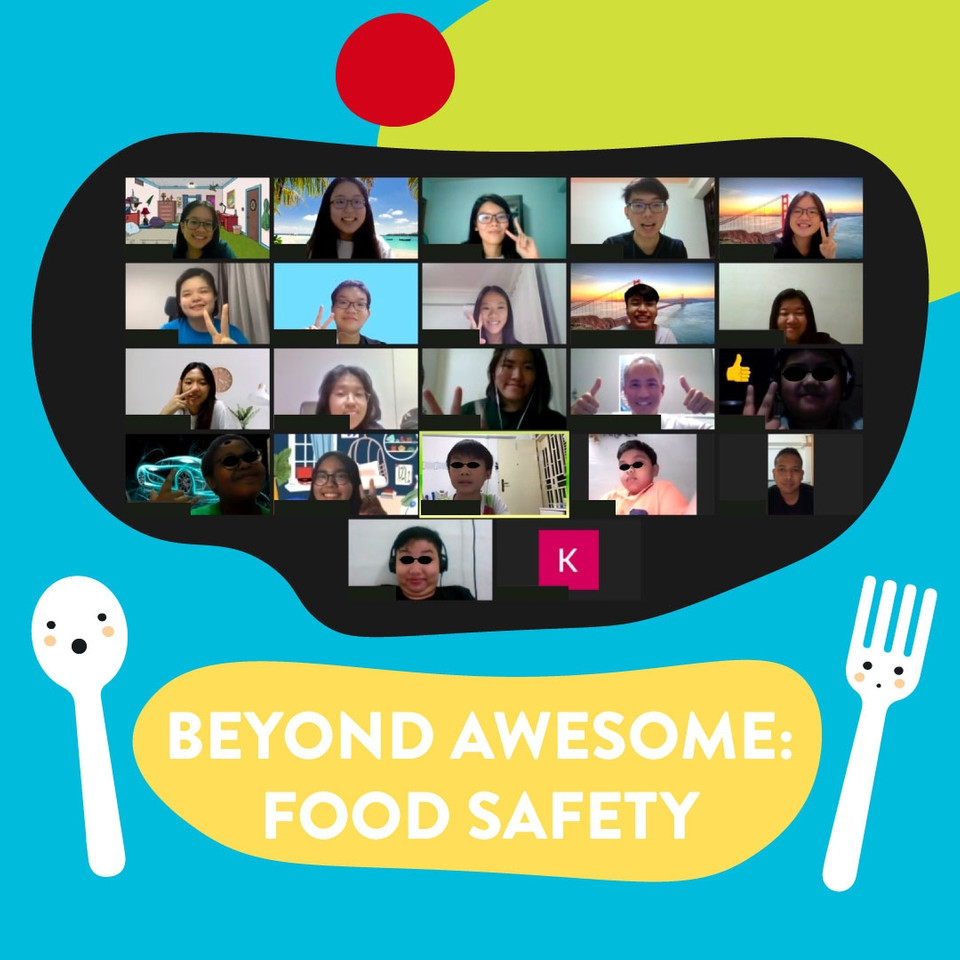 A huge shoutout to our friends from Ngee Ann Poly for leading today's Beyond Awesome session! 👏🏻 We learnt about food safety and food nutrition, and these are important topics, especially so in the growing years of our students. #zoom #onlinelearning #nutrition #nyp 😎⁠