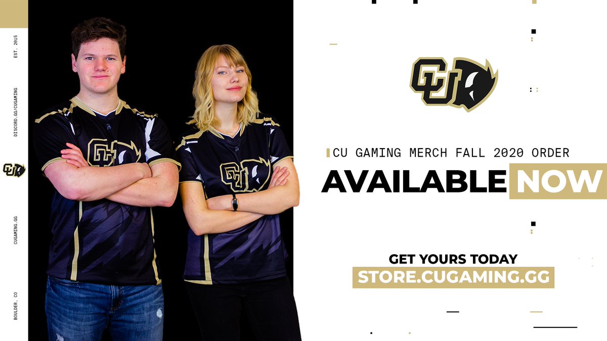 BoulderEsports's tweet photo. 🚨 CU GAMING MERCH IS NOW AVAILABLE 🚨

We've got you covered for all your gaming appeal needs including...
👕 Jerseys
🧥 Jackets
🏴 Flags

Get yours now at the link below 👇
🔗 https://t.co/rCSZyFrTCJ
⚠ ORDERS MUST BE MADE BY OCT. 30th

#SkoBuffs / #CUGaming / #BoulderEsports https://t.co/NqZKgwlzlQ