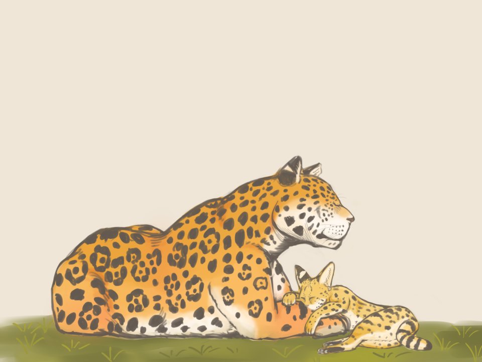 「動物練習したジャガーさんとサーバル 」|まめよJさん🥶のイラスト