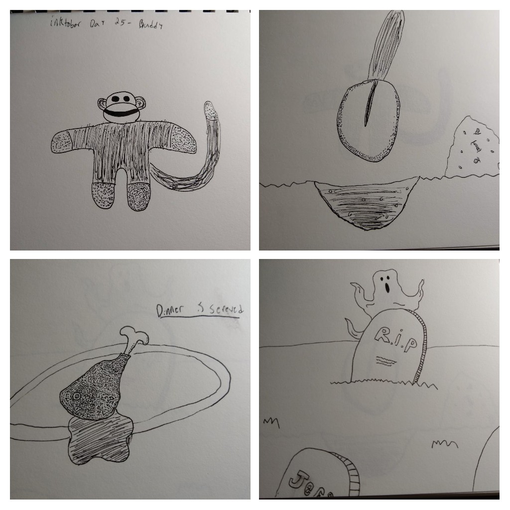KevinTow's tweet photo. Days 22-25. Chef, rip, dig, buddy #inktober2020 https://t.co/ZYqPZJ6iif