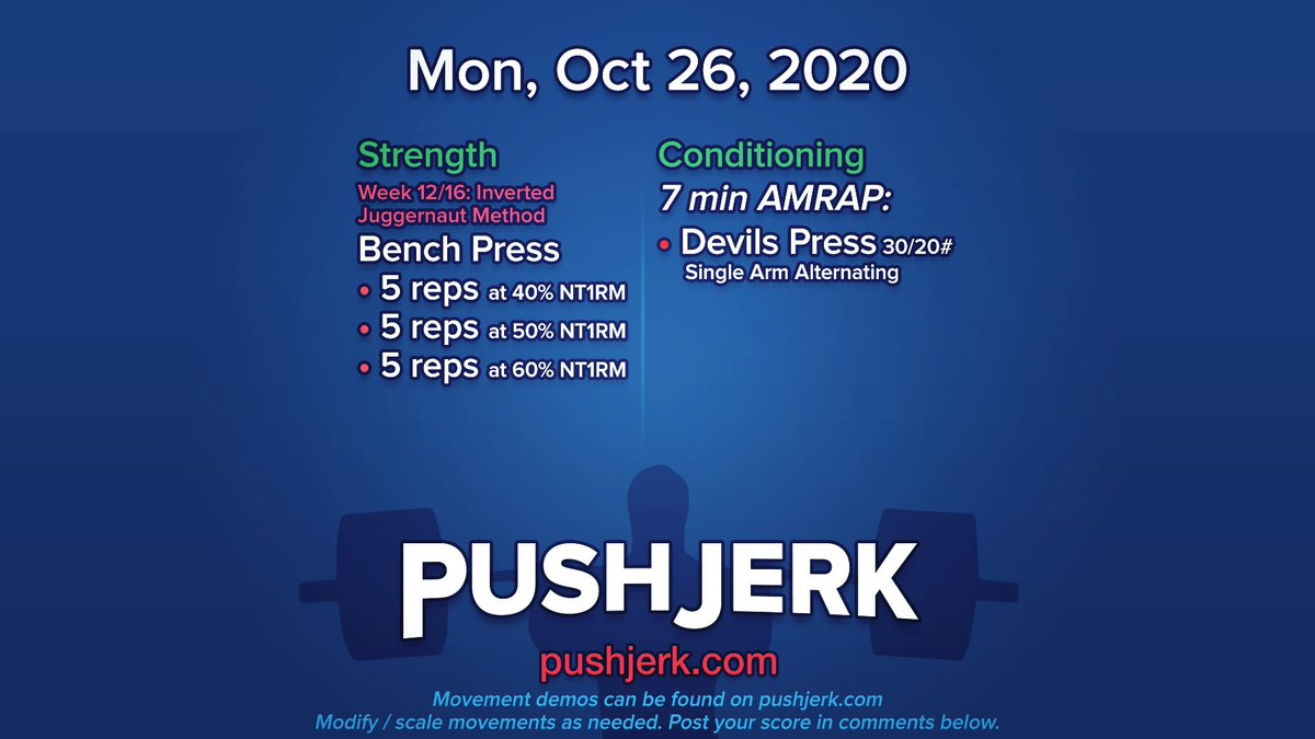 PushJerk's tweet photo. Mon, Oct 26, 2020 • https://t.co/46IJmcscNo
#garagegym #homegym #crossfit #wod 🗓 #juggernaut 🗿 #deload 🍂 #benchpress 💪 #devilspress 😈 https://t.co/8S5iLXkxui