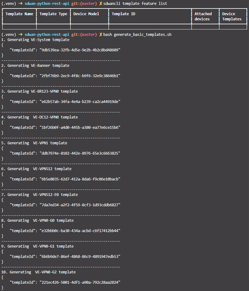 kimdoanh89's tweet photo. Lately, I rebuilt so many times the #SDWAN lab, then recreate the same templates again and again. So I continue with the #sdwancli to generate all basic templates: System, Banner, VPNs, VPN-INTs, put them in a bash file and generate all with a single command. 

#Python  #DevNet https://t.co/pyhFSeNbl7