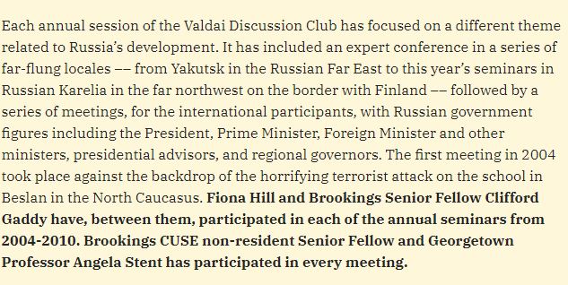 28\\Indeed, Gaddy and Hill along Angela Stent, author of Putin’s World: Russia Against the West and the Rest,have been regular attendees at the conference since its inception.