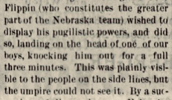 Yet even if other teams respected Flippin, they often complained about him, viewing him as a dirty player who was too physical. Here’s a report along those lines from Denver (left) and from Iowa (right)