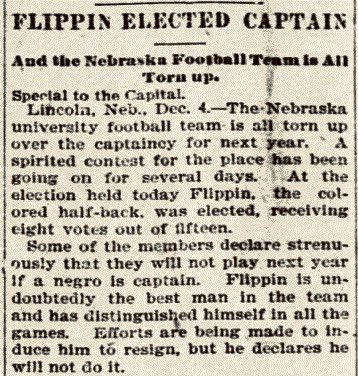 Flippin’s awareness of the ways racism was present in the North played out in a dramatic way in 1894. After the season, he was selected (in an 8-7 vote) as the team’s captain for the next year. As soon as the vote was done, several teammates declared they wouldn’t play for him