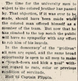 Opinion in Nebraska was divided (as the 8-7 vote suggests). For its part, the Omaha World-Herald published an editorial in support of Flippin’s character and captaincy