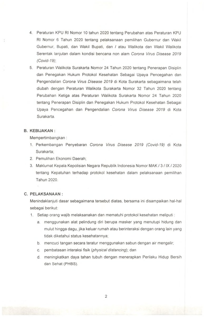 PEMKOT_SOLO's tweet photo. Berikut ini SE Wali Kota Surakarta No. 067/2536 Tentang Penerapan Disiplin dan Penegakan Hukum Protokol Kesehatan Sebagai Upaya Pencegahan dan Pengendalian Covid-19 di Kota Surakarta.

Info selengkapnya silahkan mengunjungi website : https://t.co/zd6Glhcisd https://t.co/yCjOjWjGak