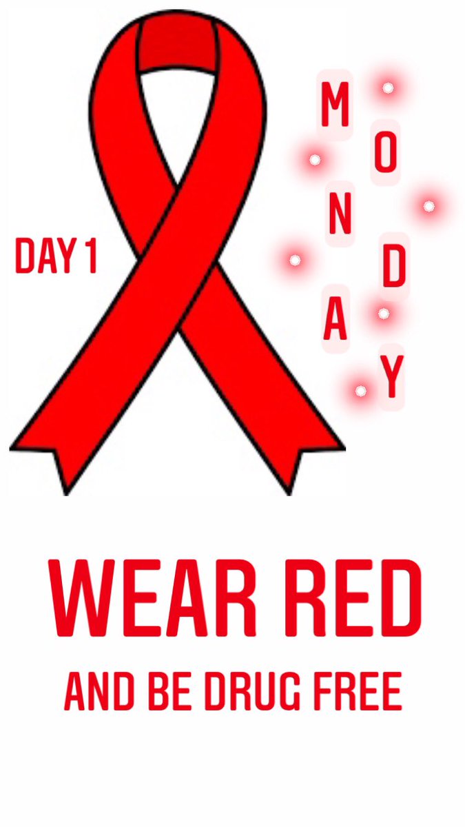WOHSstuco's tweet photo. 🚨Don’t forget tomorrow starts Red Ribbon Week🚨Day 1: Wear red and be drug free! https://t.co/fU1rSIov2U
