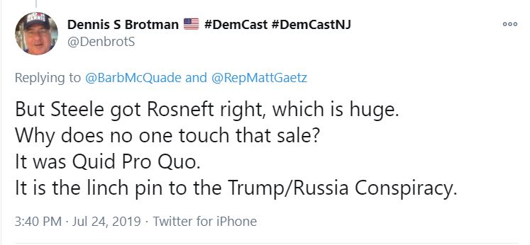 59\\Another example: When challenged about the reliability of the dossier, Steele’s defenders nearly always point to his accurate prediction that Rosneft would sell off a percentage of its ownership.