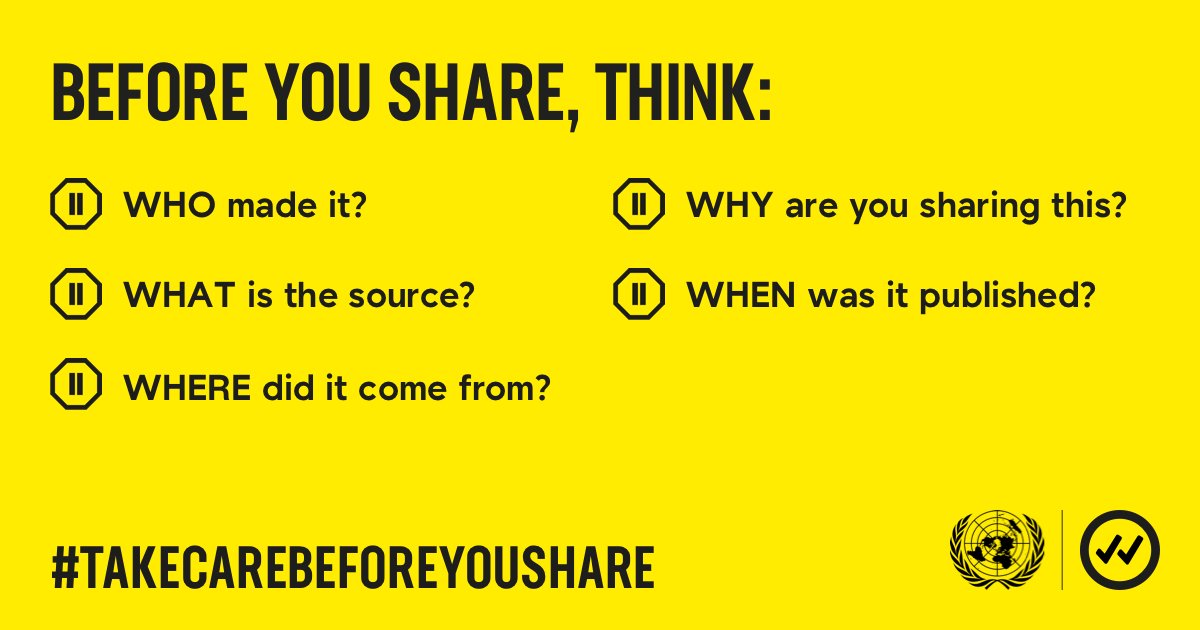 UNESCO's tweet photo. Here's some helpful advice to contain the misinformation surrounding #COVID19. #PledgeToPause via @UN https://t.co/jmNffVoc9w