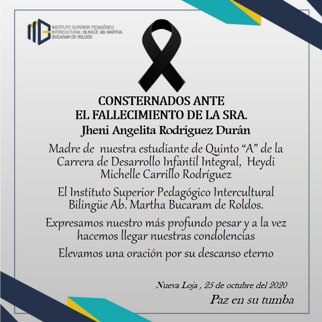 ISTMBR's tweet photo. Profundamente consternados ante el fallecimiento de la Sra. Jheni Angelita Rodríguez Durán. Dios dé el consuelo para estos difíciles momentos a toda la familia. https://t.co/QMQs1Dh6Sv