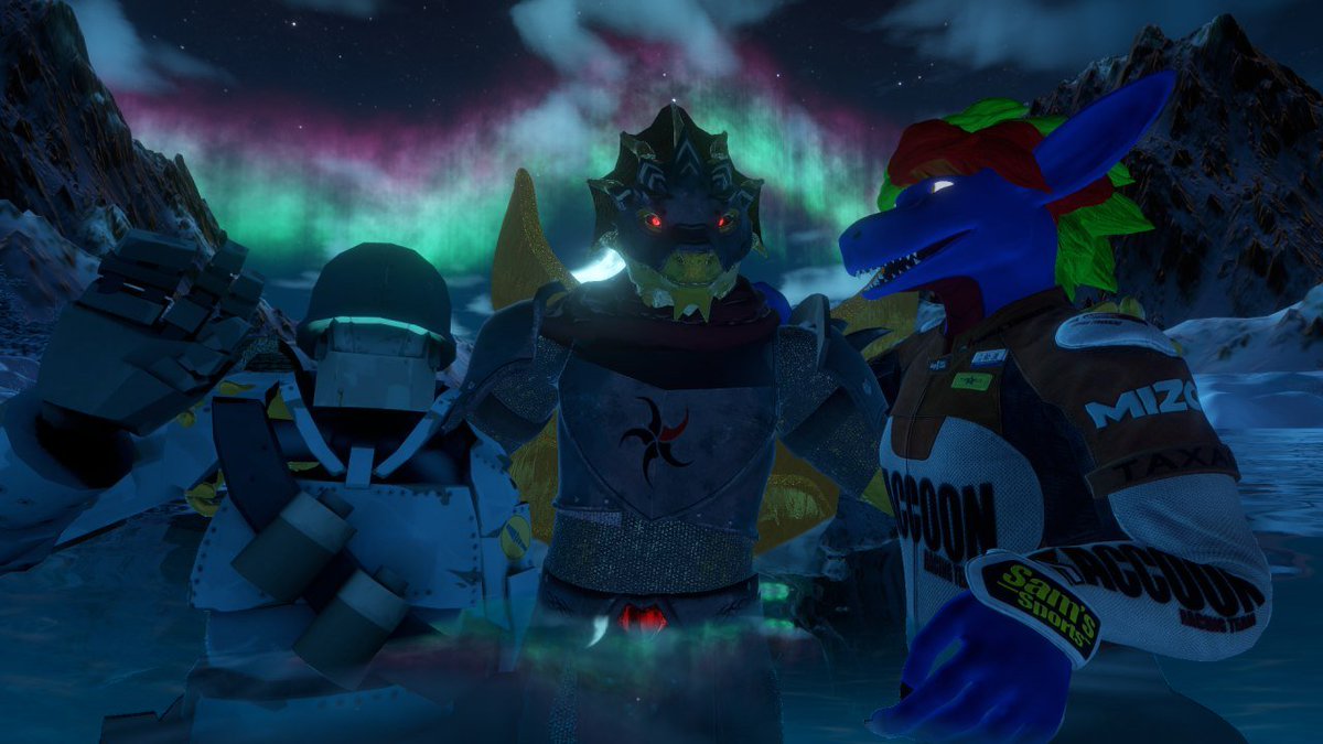 WelshDrag's tweet photo. @DoomsdayMavrick I just saw this tweet and I totally agree this map deserves appreciation loved visiting it! ^.=.^ with @SarasBaaz and CaptainJoosh #vrchat #vrchatmap https://t.co/GpHeatpHMp