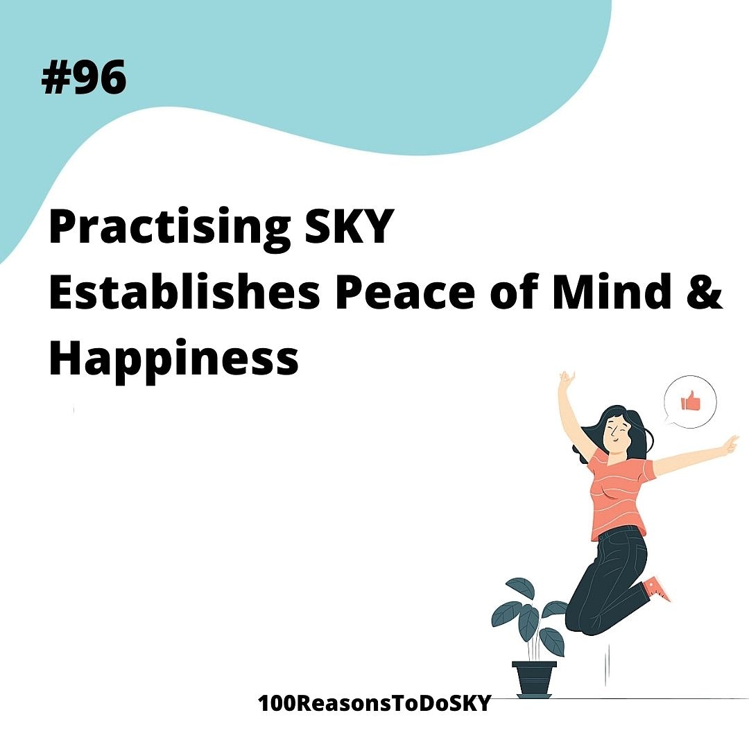 100ReasonstodoS's tweet photo. 96. Practicing SKY Leads to Peace of Mind &amp; Happiness....!!

#reason96 #peaceofmind #love  #sudarshankriyayoga 
#sky #breathingtechnique #100reasons #100reasonstodosky #facts #breath #research
@artofliving @srisriravishankar https://t.co/HmiCpIcwIS