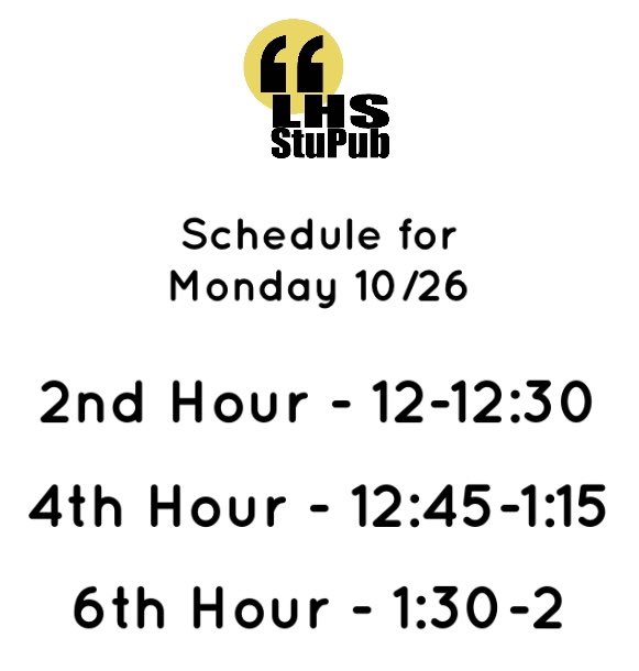 On Monday, Oct. 26 Lafayette will begin Quarter 2. Here’s the schedule for the Zoom classes. #connectedlancer
