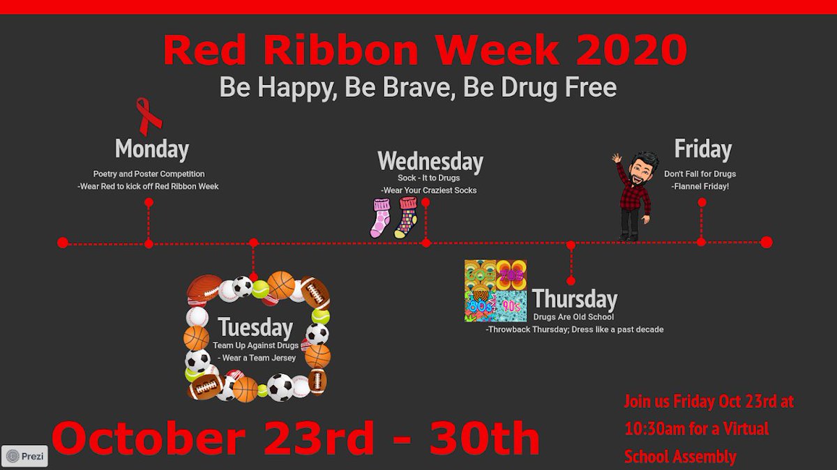 PanthersPremier's tweet photo. Be Brave, Be Happy, Be Drug Free. Let's wear red Monday! #ResponsiveEd #RedRibbonWeek2020 https://t.co/UsuE4Fk6qG