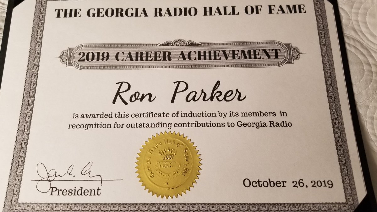 On year ago today I was inducted into the Georgia Radio Hall Of Fame!  What an honor! This is where I got my start in radio while in High School and then college.