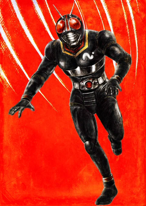 「真骨彫製法 仮面ライダーBLACK」のポーズにピンときて過去絵を引っ張り出す。 