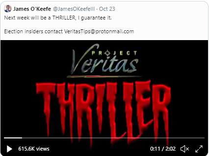 I thought I linked this video in this thread, but I dont see it.Thriller https://twitter.com/Project_Veritas/status/1319764657985474568?s=20