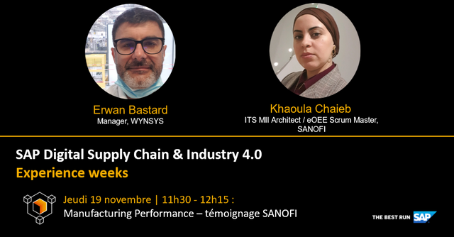 Manufacturing Performance – témoignage SANOFI - Jeudi 19 novembre à 11h30. Avec SANOFI et WYNSYS #manufacturing #Industrie40#IndustrieDuFutur bit.ly/34y9cEx