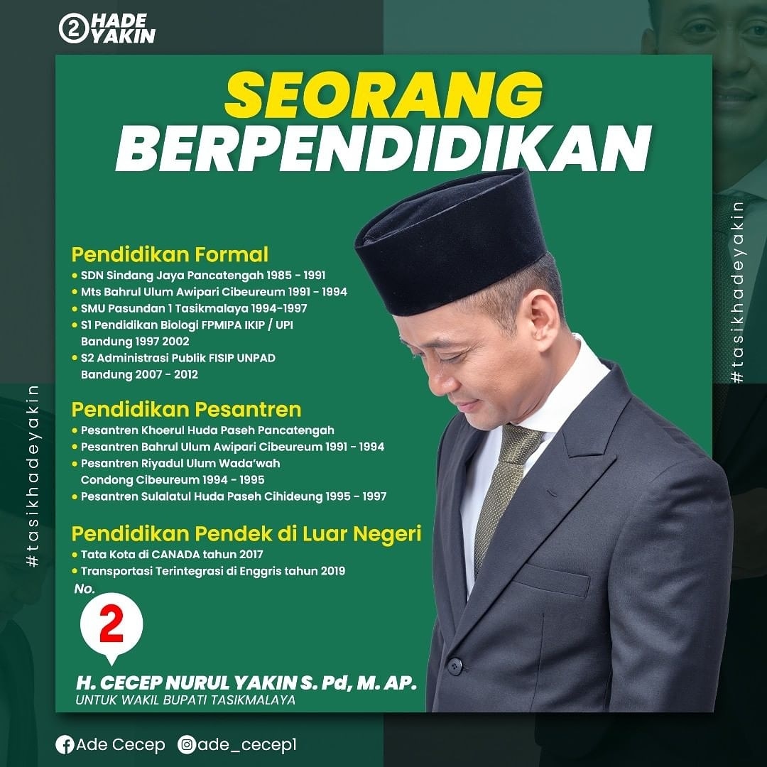 cnyteams's tweet photo. Pria kelahiran Kabupaten Tasikmalaya ini selain terlahir  di pondok pesantren ternama di Kabupaten Tasikmalaya, beliau juga sangat gigih dalam menimba ilmu yang sifatnya formal, tercatat setelah mendapatkan gelar S2 nya beliau juga mengikuti kelas pendek diluar negeri. https://t.co/T0RAti47f1