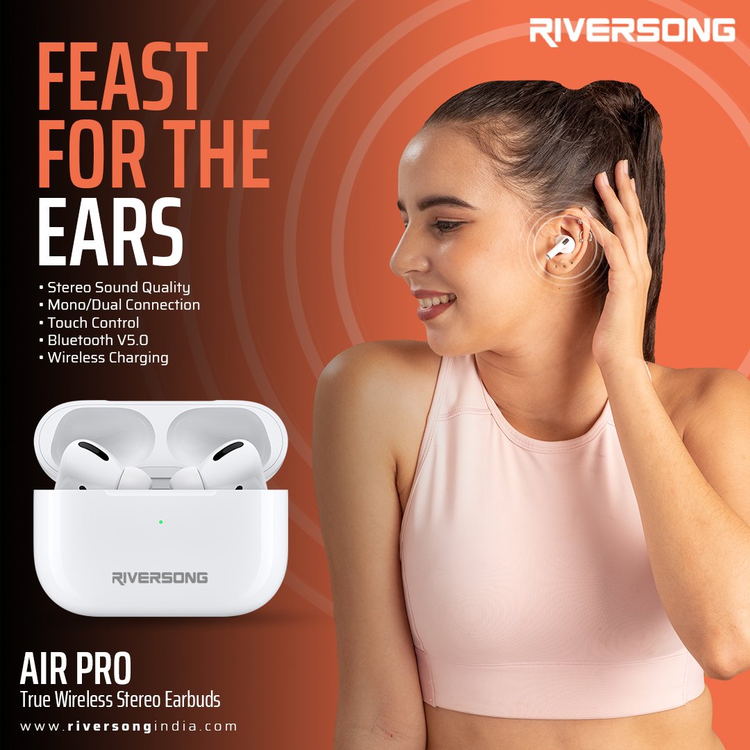 riversongindia's tweet photo. Don't wait to flaunt your Air Pro, get them today and experience the next level sound quality without compromising on comfort.
#RiversongIndia #ReInventWithRS https://t.co/WW40TKyyHv