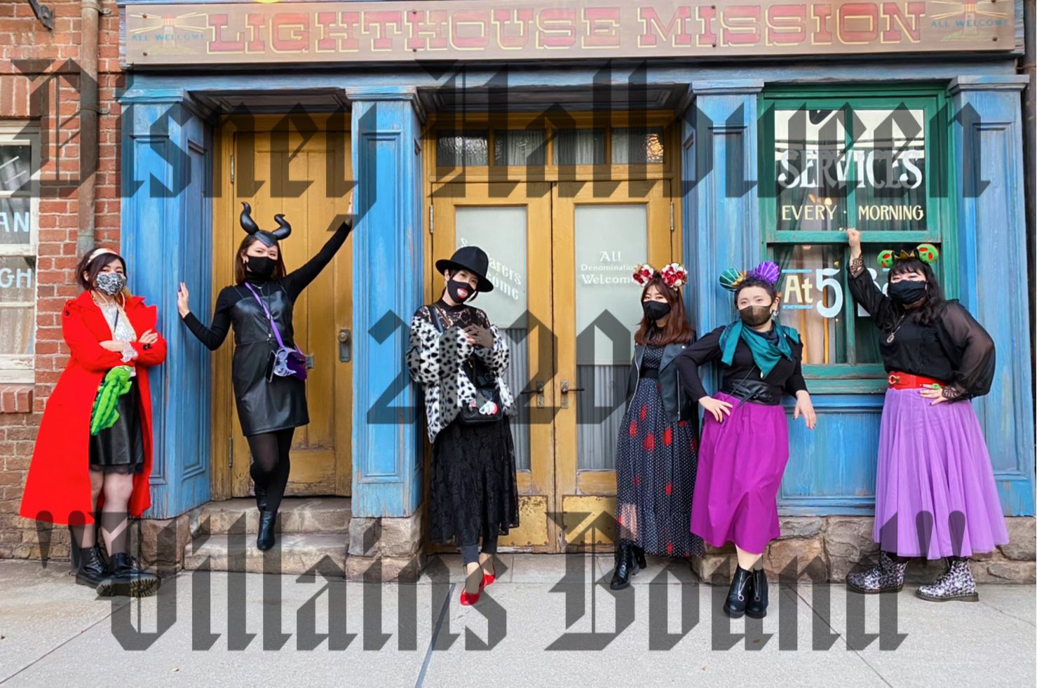 1085 行ってきました2年ぶりのディズニー 今年は仮装ngだからヴィランズのバウンドコーデでやってきたよ 全員分のチップ作ってみんなで合わせて撮ったの壮観 ディズニーバウンド Dハロ ヴィランズバウンド Tds バウンドコーデ