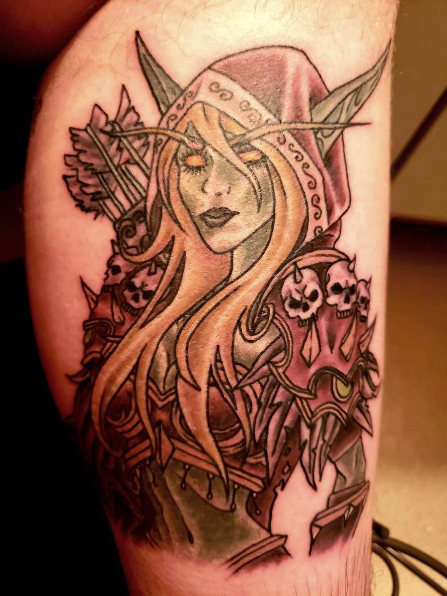 dankatar's tweet photo. Little delayed but got this sweet piece last week!
#tattoos
#WorldofWarcraft
#tatlife
#Sylvanas https://t.co/JY85dTOX15