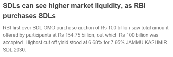 INRBONDS's tweet photo. SDLs can see higher market liquidity, as RBI purchases SDLs
https://t.co/G00NhHABpM
@arjunparthasara
@investorsidiots
@right_mf
#Corporatebonds #capitalmarkets #MasalaBonds https://t.co/XPfTp2OzIb