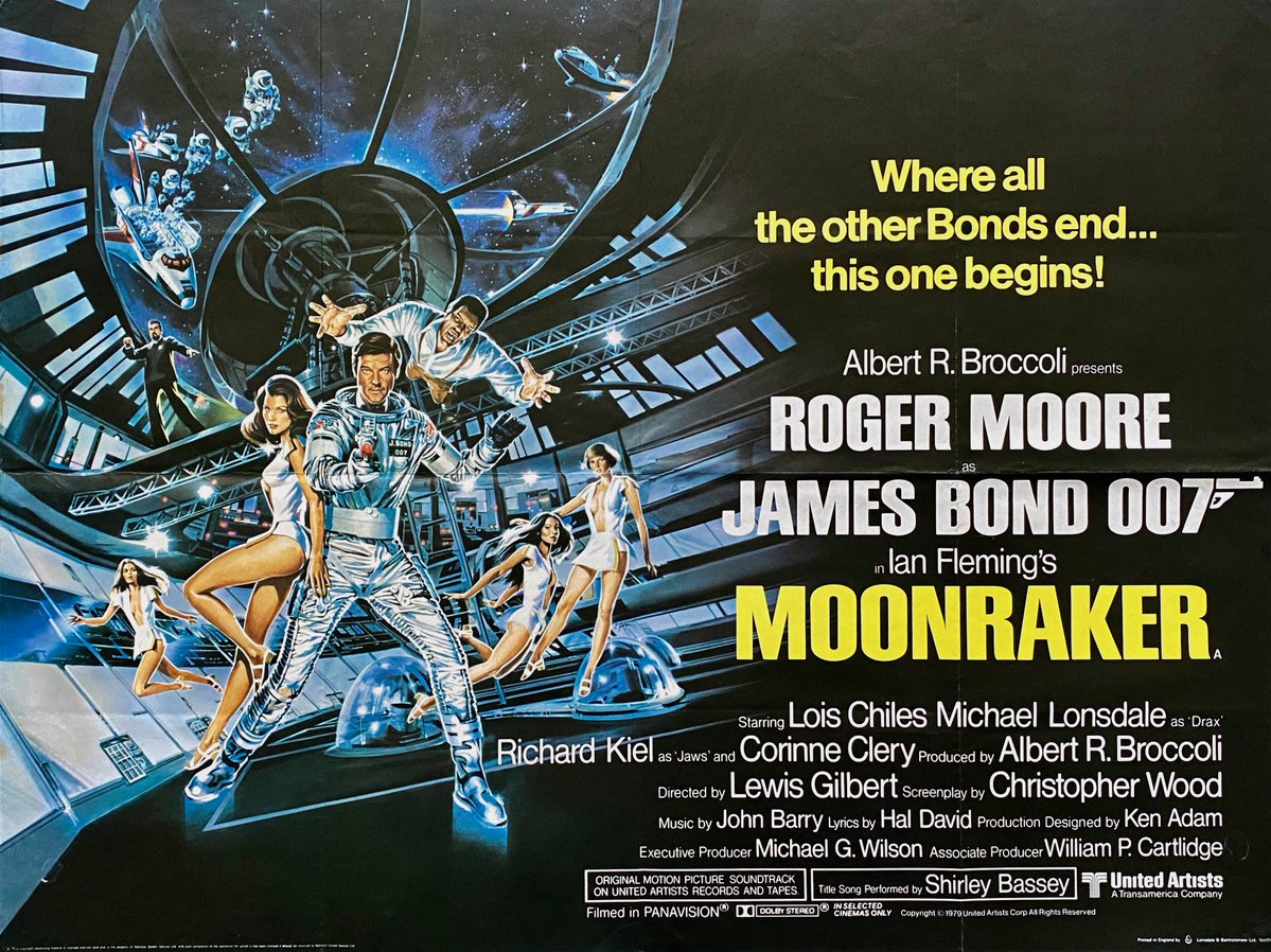 scruffcast's tweet photo. More progress on Jon's #JamesBond journey to watch every @007 movie with Moonraker (1979)

Thoughts:
- "Moonraker" is an awesome title
- Speedboat's paraglider ejector is a great gadget
- Space scenes are really well done, especially for 1977

12/26 movies watched so far https://t.co/TYrdTSID8J