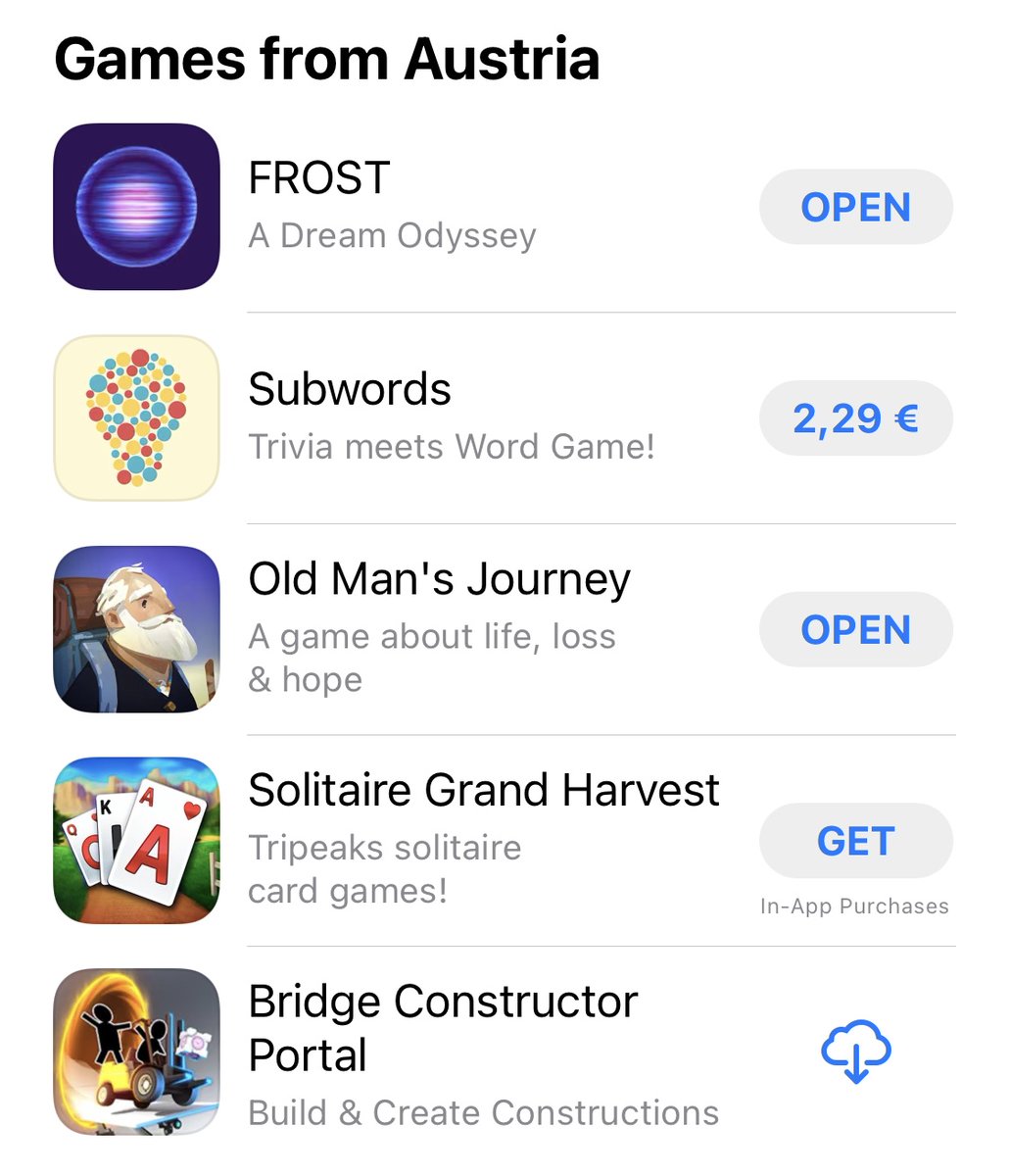 klemensstrasser's tweet photo. Made in Austria 🇦🇹 Feature on the App Store! Super happy to see #Subwords included with all those amazing games and apps! 😍
@KunabiB @brokenrules @BC_Franchise @getmimo @fretello_music @PSPDFKit @mindnode @bikemap
https://t.co/jnrRV9HnmW https://t.co/Nhoj1EXSNS
