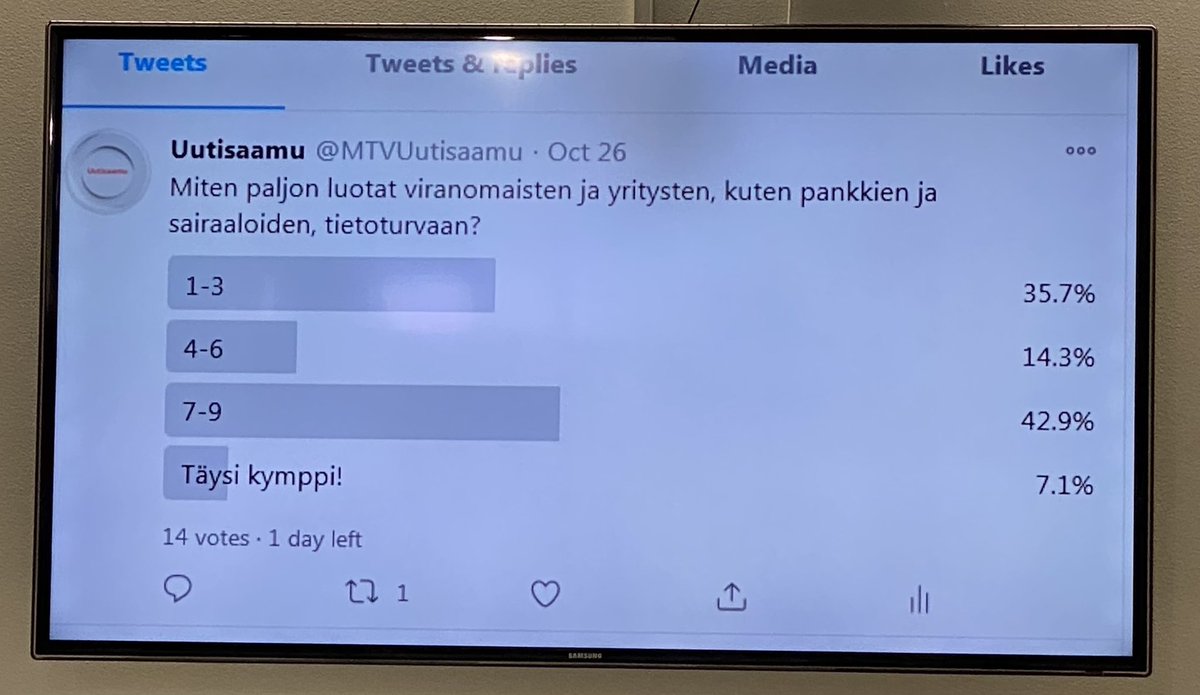Tänään #Päivänimurmelina 54 - #meidänDVV <a href="/DVVfi/">Digi- ja väestötietovirasto</a>  #digiturvaviikko alkaa 09:00 - mediaserver.fi/live/digiturva… - sitä ennen @MTVUutisaamu ja vähän myöhemmin #ylenaamu