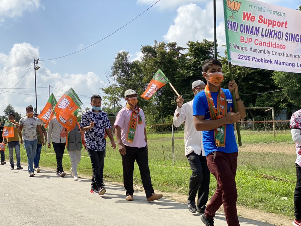 SanaMeitram's tweet photo. For #wangoi AC of Imphal West. #JaiShreeRam @AmitShah @JPNadda @PandaJay @DilipSaikia4Bjp @AlongImna @STikendraBJP @RanjanRajkuma11 @MaharajaManipur @Tejasvi_Surya @RakeshSinha01 @mithilesh121 @BJP4India @niravkghelani Best wishes & Jai Hind @VungzaginValte https://t.co/QmlEcpDGDO