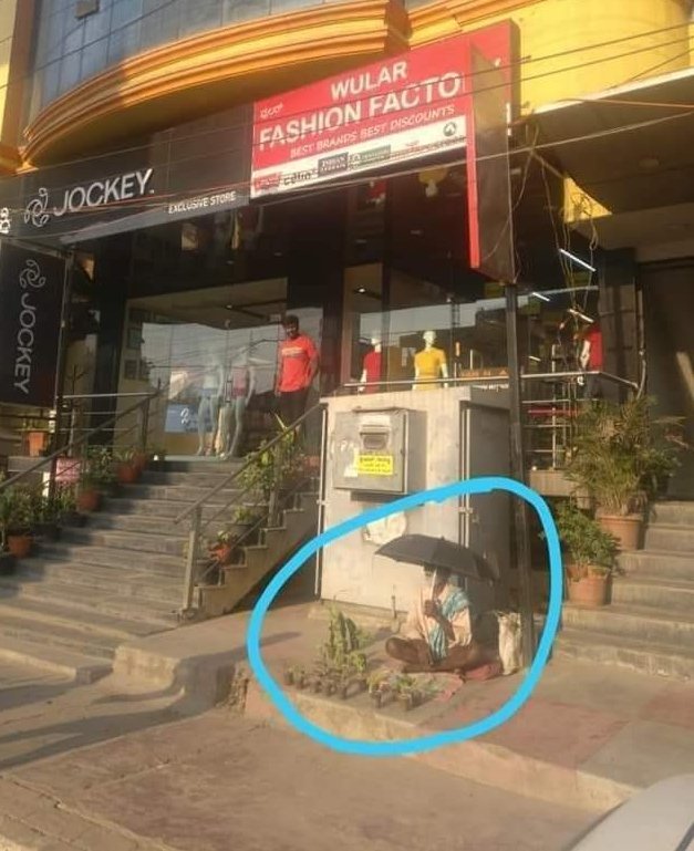 Meet Revana Siddappa, a senior citizen who sells saplings at Kanakapura road near Sarakki Signal , saplings price varies from Rs 10 to Rs 30. You can see him holding  umbrella and selling saplings . If you pass this stretch, kindly buy from him ! !