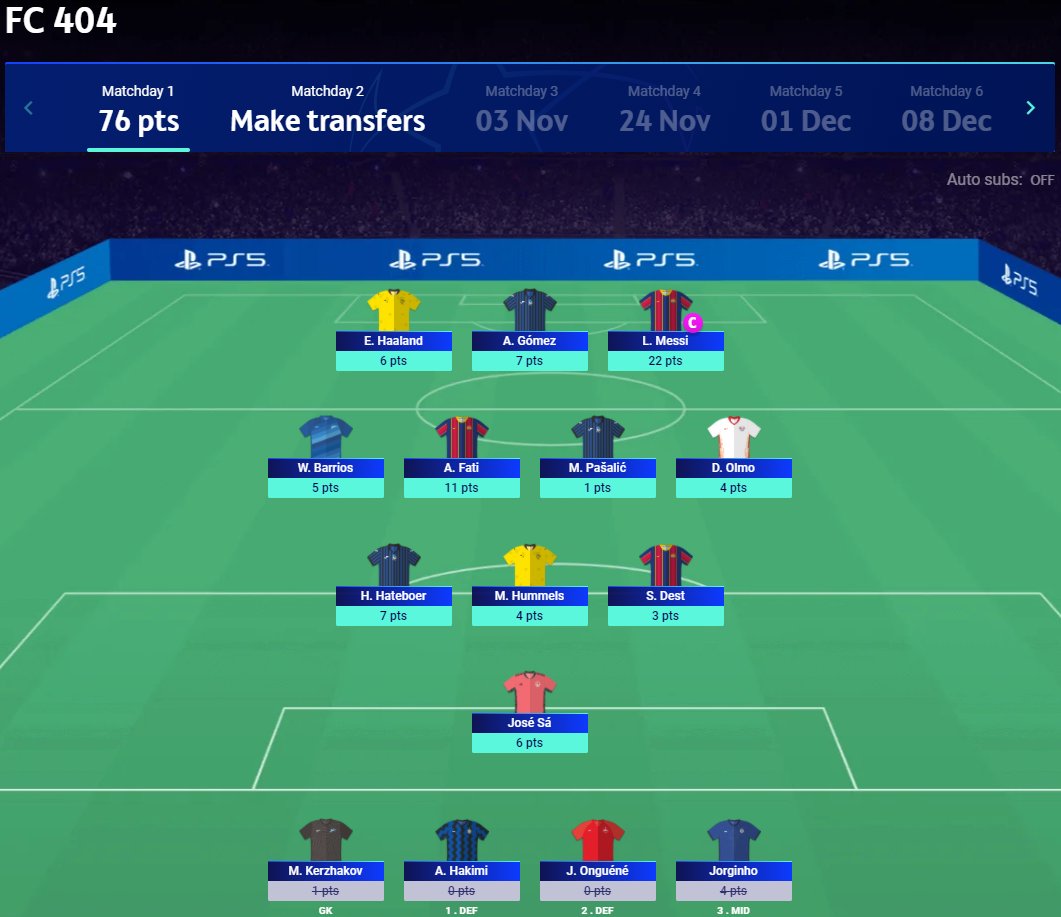 FPLRank404's tweet photo. #UCLFantasy #MD1

🌎OR: 41,729

Wildcard #MD2? 🤔 https://t.co/CsCAPTFP1E