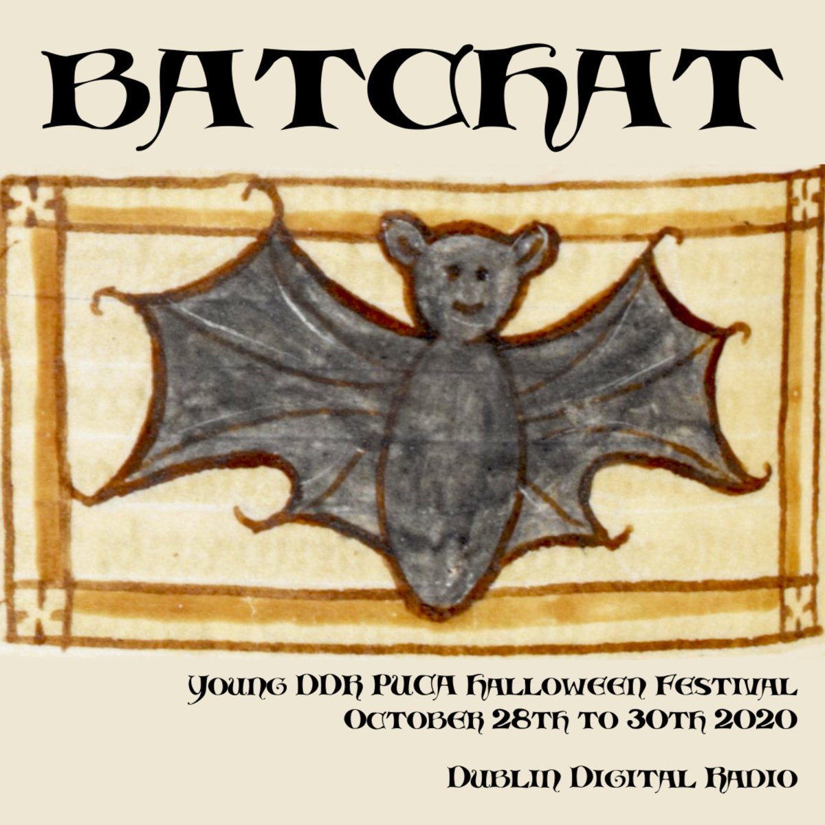 Introducing our first guest of the week... It's BATCHAT🦇
🦇Taking young listeners on a spooky journey through the world of our favourite Halloween animal. Tune in from Wednesday 10am on listen.dublindigitalradio.com @DublinDigiRadio.... 👻If you dare!  #Halloween2020 #creativityathome