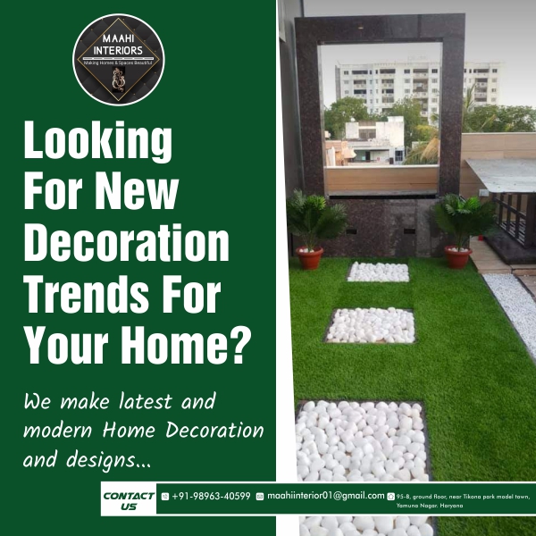 If you looking for new decorating trends for your dream home in Yamunanagar, then contact us at 9896340599 or email at maahiinterior01@gmail.com
#Pvc_panel_designs_ynr #interiors #homeinteriors #officeinteriors #artificialgrass #glasses #Wallpapers #PVCwallPanel #MetalwallHanging