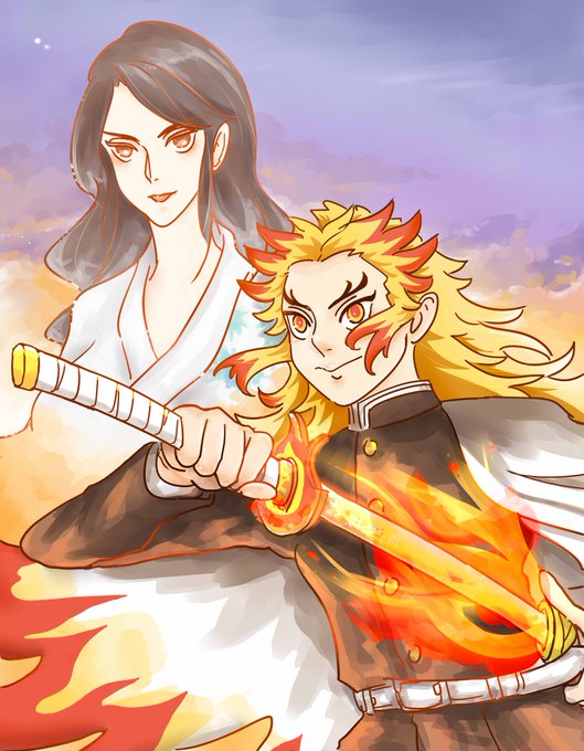 primvail『アレアレア』味噌煮さんがTwitterに投稿した煉獄杏寿郎(鬼滅の刃)のイラスト。