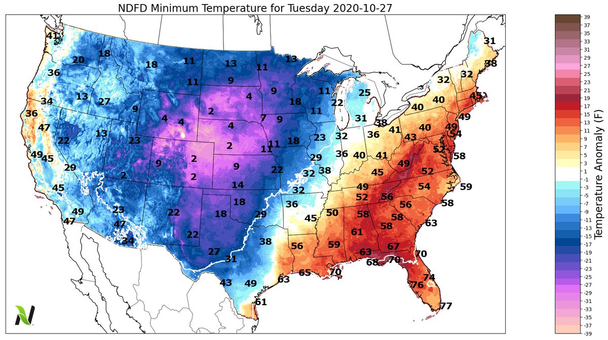 snodgrss's tweet photo. Ag Forecast for Oct 26, 2020

https://t.co/UZ9tEqXcqr

Video Highlights:
Thundersleet + Santa Ana
Cut-Off Low + Zeta
MJO Moves and Arctic High Fades
Bitterly Cold Central US
Pattern Relaxes Week #2
Update on Brazil https://t.co/KvjYupjW9v